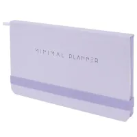 Еженедельник недатированный с резинкой 171х93 мм, BRAUBERG, твердый, 64 л., "Minimal", сиреневый, 116308