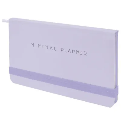 Еженедельник недатированный с резинкой 171х93 мм, BRAUBERG, твердый, 64 л., "Minimal", сиреневый, 116308