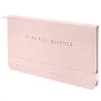 Еженедельник недатированный с резинкой 171х93 мм, BRAUBERG, твердый, 64 л., "Minimal", розовый, 116310