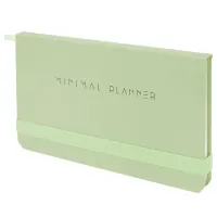 Еженедельник недатированный с резинкой 171х93 мм, BRAUBERG, твердый, 64 л., "Minimal", зеленый, 116314