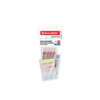 Закладки клейкие пастельные BRAUBERG PASTEL, НАБОР 300 штук (15 цветов х 20 листов), 45х12 мм, 116682