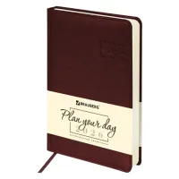 Ежедневник датированный 2026 А5 138x213 мм, BRAUBERG "Imperial", под кожу, коричневый, 117061