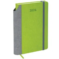 Ежедневник датированный 2026 А5 138x213 мм, BRAUBERG "Mosaic", под кожу, карман для ручки, зеленый, 117111