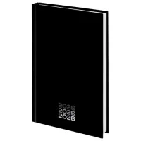 Ежедневник датированный 2026 145х215 мм, А5, STAFF, ламинированная обложка, "Black style", 117325
