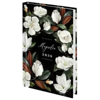 Ежедневник датированный 2026 145х215 мм, А5, STAFF, ламинированная обложка, "Магнолия", 117326