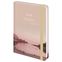 Ежедневник датированный 2026 с резинкой 145х203 мм, А5, BRAUBERG, твердый, "Безмятежность", 117336
