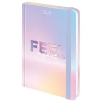 Ежедневник датированный 2026 с резинкой 145х203 мм, А5, BRAUBERG, твердый, "Нежность", 117347