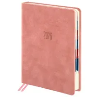 Ежедневник датированный 2026 B6 125х173 мм, GALANT "Vivid", под кожу, розовый, 117411