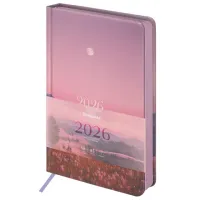 Ежедневник датированный 2026 А5 138x213 мм, BRAUBERG "Vista", под кожу твердый, "Serenity", 117459