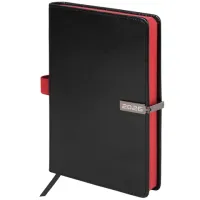 Ежедневник датированный 2026 А5 138x213 мм, BRAUBERG "Inspiration", под кожу, цветной срез, черный, 117473