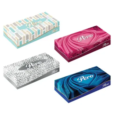 Салфетки косметические 100 штук в картонном боксе, 2-слойные, PERO, 20х20 см, 445