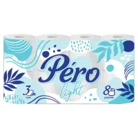 Бумага туалетная 3-х слойная, 8 рулонов (8х14 м), PERO "Light", 155
