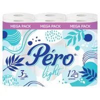 Бумага туалетная 3-х слойная, 12 рулонов (12х14 м), PERO "Light", 162