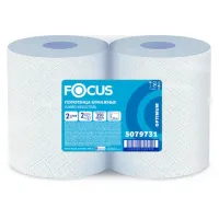 Бумага протирочная FOCUS (W1) Jumbo, 2 слоя, КОМПЛЕКТ 2 рулона, 350 м, 1000 листов, лист 24х35, 5079731