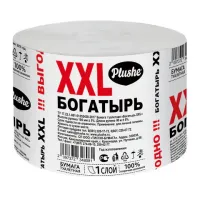 Бумага туалетная 80 м, PLUSHE "Богатырь XXL" (ПЛЮШЕ), без втулки (эконом), серая, 18739