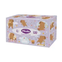 Косметические салфетки 230 штук в картонном боксе, 2-слойные, PLUSHE (ПЛЮШЕ), 20х20 см, 70820