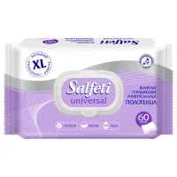 Полотенца влажные XL 60 шт., 18х25 см, SALFETI "Universal", универсальные, крышка-клапан, 72586
