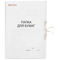 Папка для бумаг с завязками картонная мелованная BRAUBERG, гарантированная плотность 320 г/м2, до 200 листов, 121513
