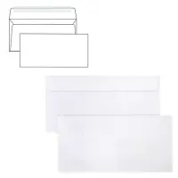 Конверты Е65 (110х220 мм), отрывная лента, 80 г/м2, КОМПЛЕКТ 25 шт., внутренняя запечатка, BRAUBERG, 122449