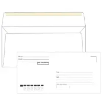 Конверты Е65 (110х220 мм), клей, "Куда-Кому", 80 г/м2, КОМПЛЕКТ 1000 шт., 00083