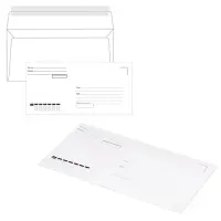 Конверты Е65 (110х220 мм), отрывная лента, "Куда-Кому", 80 г/м2, КОМПЛЕКТ 1000 шт., 41643