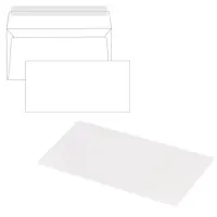 Конверты Е65 (110х220 мм), отрывная лента, 80 г/м2, КОМПЛЕКТ 1000 шт., 41623