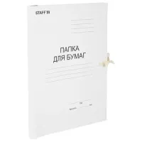 Папка для бумаг с завязками картонная STAFF, гарантированная плотность 220 г/м2, до 200 л., 126525
