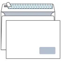 Конверты С4 (229х324 мм) ПРАВОЕ ОКНО, отрывная лента, 90 г/м2, КОМПЛЕКТ 500 шт., внутренняя запечатка, 121102