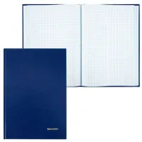 Книга учета 208 л., клетка, твердая, бумвинил, блок офсет, А4 200х290 мм, BRAUBERG, 130184