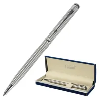 Ручка подарочная шариковая GALANT "Arrow Chrome", корпус серебристый, хромированные детали, пишущий узел 0,7 мм, синяя, 140408