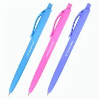 Ручка шариковая масляная автоматическая BRAUBERG "FRUITY Pastel", СИНЯЯ, корпус soft-touch, узел 0,7 мм, линия письма 0,35 мм, 142959, OBPR323