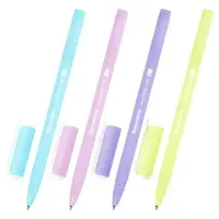 Ручка шариковая BRAUBERG SOFT TOUCH STICK "PASTEL" СИНЯЯ, мягкое покрытие, корпус ассорти, узел 0,7 мм, 143698
