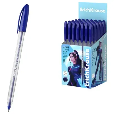 Ручка шариковая Erich Krause "Ultra Glide Technology U-108 Classic Stick" синяя, 1,0мм, трехгран.
