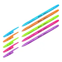 Ручка шариковая РОССИЯ "PATRIOT NEON", СИНЯЯ, корпус ассорти, 0,7 мм, линия 0,35 мм, BRAUBERG, 143966