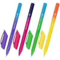 Ручка шариковая масляная BRAUBERG "Extra Glide DZ", СИНЯЯ, трехгранная, корпус ассорти, игольчатый наконечник 0,7 мм, линия 0,5 мм, 144263