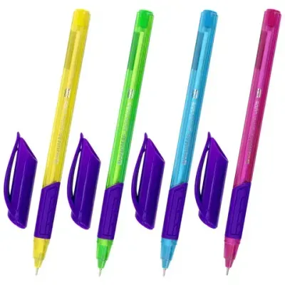 Ручка шариковая масляная с грипом BRAUBERG "Extra Glide GT Color", СИНЯЯ, трехгранная, игольчатый наконечник 0,7 мм, линия 0,5 мм, 144264