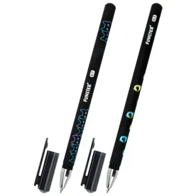 Ручка шариковая с принтом FUNSTER (ФАНСТЕР) STICK "BLACK CAT", СИНЯЯ, SOFT TOUCH покрытие, узел 0,7 мм, линия 0,35 мм, 144391