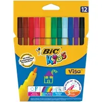 Фломастеры Bic "Visa 880", 12цв., смываемые, европодвес