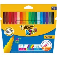 Фломастеры Bic "Visa 880", 18цв., смываемые, картон, европодвес
