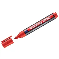 Маркер перманентный (нестираемый) EDDING "300", КРАСНЫЙ, круглый наконечник, 1,5-3 мм, E-300/2