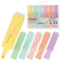 Набор текстовыделителей 6 ЦВЕТОВ, BRAUBERG "ORIGINAL PASTEL", линия письма 1-5 мм, 151698