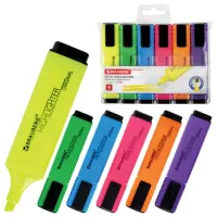 Набор текстовыделителей 6 ЦВЕТОВ, BRAUBERG "ORIGINAL NEON", линия письма 1-5 мм, 152216