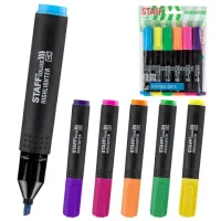 Набор текстовыделителей 6 НЕОНОВЫХ ЦВЕТОВ, АССОРТИ, STAFF College "STICK NEON", линия письма 1-4 мм, скошенный наконечник, 152534