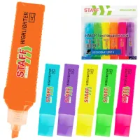 Набор текстовыделителей 6 НЕОНОВЫХ ЦВЕТОВ, STAFF "EVERYDAY HL-707", линия 1-5 мм, скошенный наконечник, 152550
