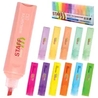 Набор текстовыделителей 12 ЦВЕТОВ, STAFF "EVERYDAY HL-720", 6 неоновых цветов + 6 пастельных цветов, линия 1-5 мм, 152557