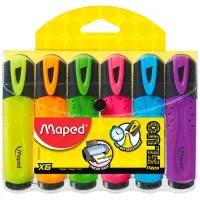 Набор текстовыделителей Maped "Fluo Pep's Classic" 6цв., 1-5мм, чехол с европодвесом