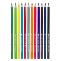 Карандаши цветные акварельные BRAUBERG PREMIUM AQUARELLE, 12 цветов, трехгранные, утолщенный грифель 4 мм, натуральное дерево, 181671