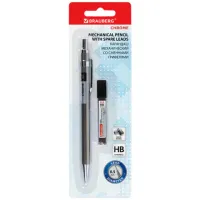 Карандаш механический 0,5 мм + грифели HB 12 штук на блистере, BRAUBERG "CHROME", 181969