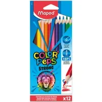 Карандаши цветные пластиковые Maped "Color Peps Strong", 12цв., трехран., заточен., картон, европодвес