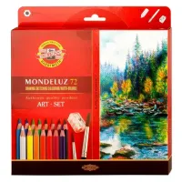 Карандаши цветные акварельные художественные KOH-I-NOOR "Mondeluz", 72 цвета, кисть, точилка, европодвес, 3714/72, 3714072001KZ